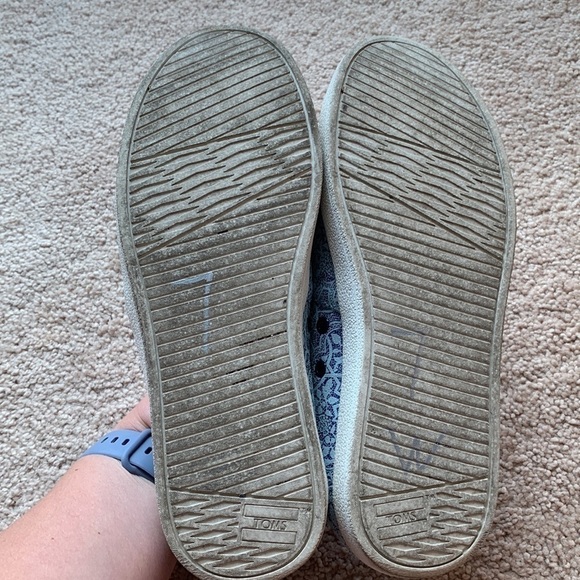 TOMS Avalon Blue Tile Suede Canvas slip on shoes - Picture 3 of 4